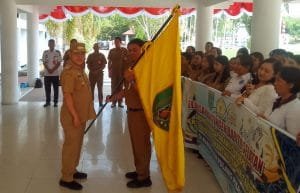 Pj Bupati Barsel Lepas Kontingen Pesparawi Korpri
