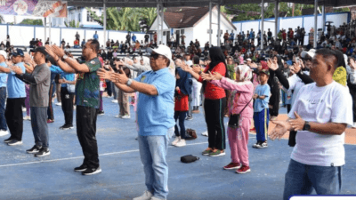 Pj. Sekretaris Daerah Barito Utara Ikuti Senam Bersama dan Jalan Sehat Kalteng Pos dalam Rangka HUT ke-74