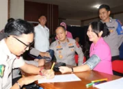 Donor Darah HUT Bhayangkara ke-80, Polres Barsel Kumpulkan 80 Kantong Darah